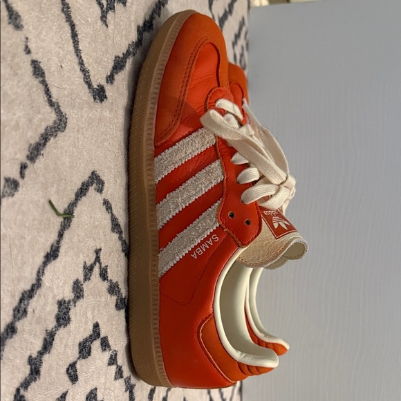 adidas Orange and White Leather Retro Sambas - Picture 4 of 5